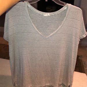 Zara Black and White Striped T-shirt
